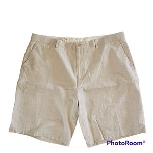 Mens Paradise Shores Linen Blend Shorts Size 42 tan
